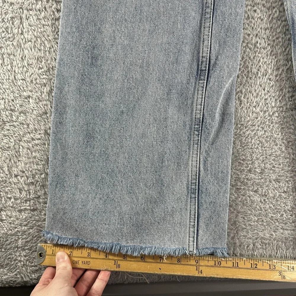 MNG Mango Jeans Womens 2 Wide Leg High Waisted Relaxed Raw Hem 26x31 - Picture 6 of 10